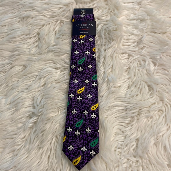 American Lifestyle Man Tie with Lapel Pin brand new color purple - Picture 1 of 11